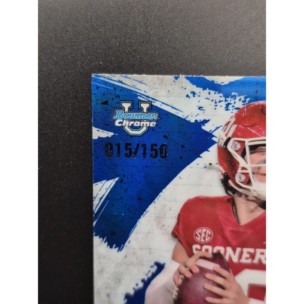 2025 Bowman U Chrome John Mateer #CRP-14 College Rule Playbook Blue /150 Sooners